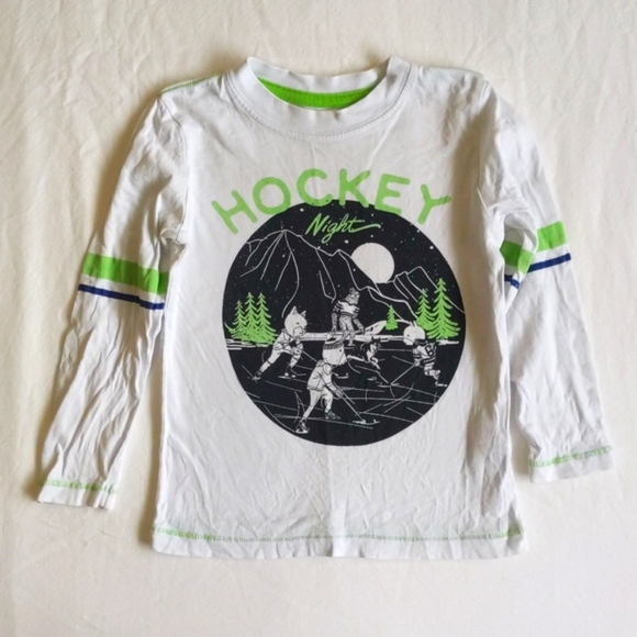 joe fresh hockey night graphic long sleeve shirt 3T toddler boys - Picture 1 of 7